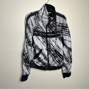 Blanc Noir Black White Jacket windbreaker Tie Dye Size Medium